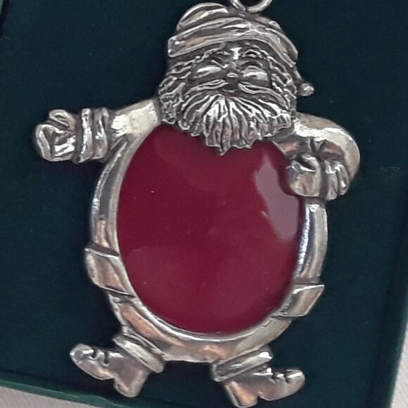 Seagull Pewter Christmas Photo Ornaments Vintage Never Used In Boxes - Picture 6 of 10